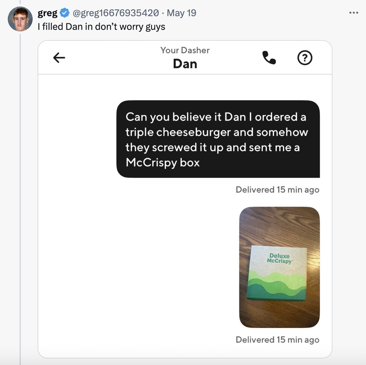 Doordash Delivery Feedback Greg