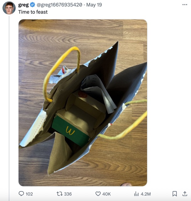 Doordash MCdonald Burger Order