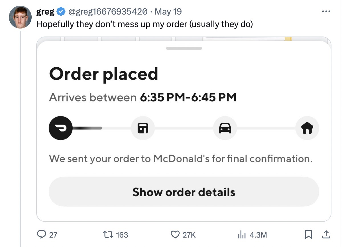 Doordash Order from McDonald