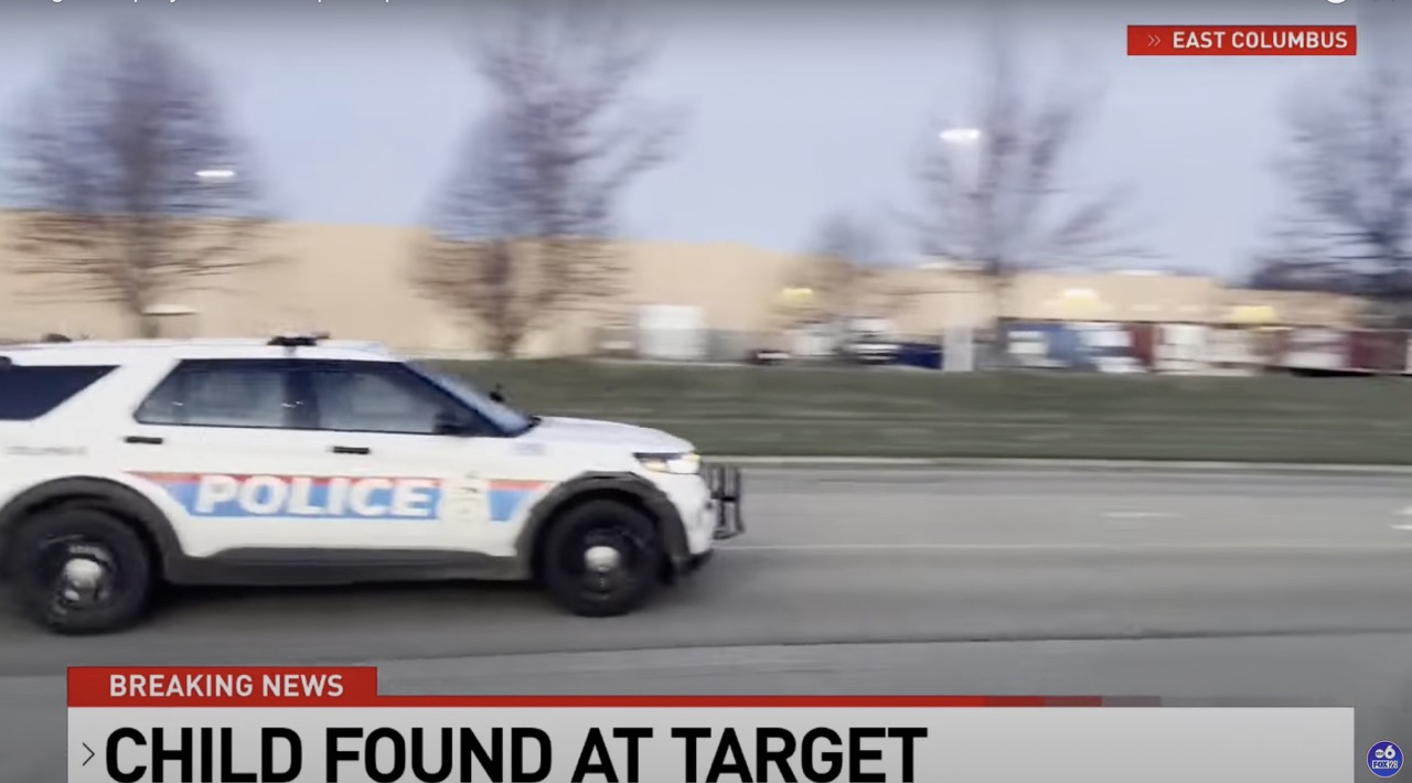 Police arrives at Target where child was locked overnight